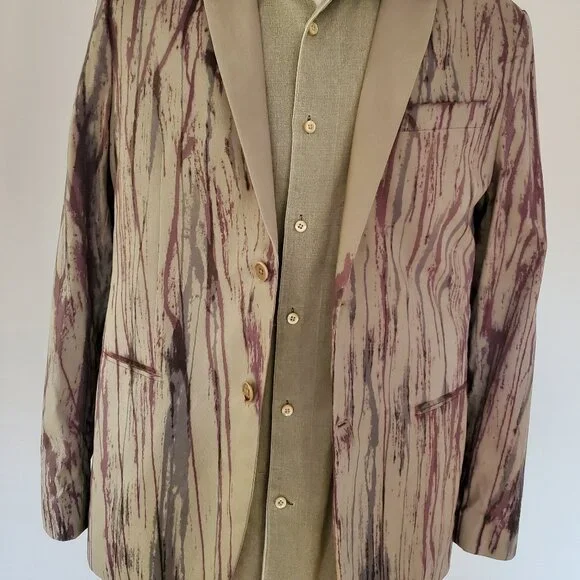 Varvatos blazer suit jacket stripe dyed black gray beige red purple XL 44 46 XXL - Picture 12 of 14